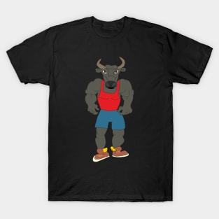 Black bull bodybuilder T-Shirt